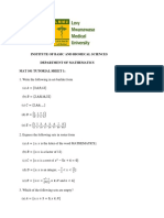 2021 Math Tutorial Sheet