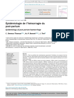 Épidémiologie de L'hémorragie Du Post-Partum