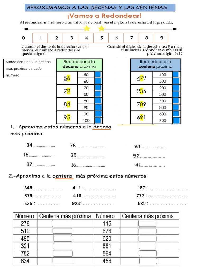Escribe La Centena Más Próxima en Cada Caso | PDF