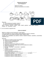 Guía Ciencias Naturales 4° Tema La Materia