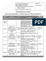 Cronograma Propuesto para Formación Complementaria