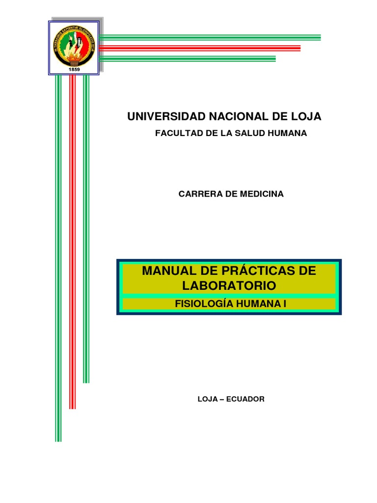 Manual De Practicas De Laboratorio Fisiología I Primera Unidad Pdf
