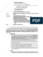 Informe N°231 - Requerimiento de Materiales y Personal Obrero - Areas Tecnicas