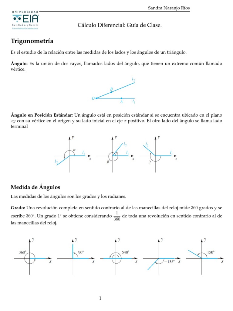 Funciones Trigonométricas Esenciales | PDF | Ángulo | Funciones ...