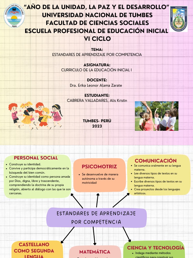 Estándares de Aprendizaje Inicial | PDF | Educación de la primera ...