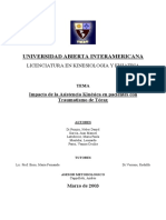 Universidad Abierta Interamericana: Licenciatura en Kinesiologia Y Fisiatria