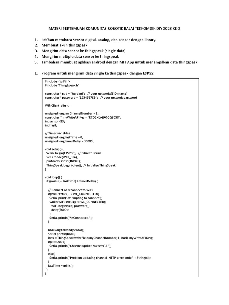 Materi Pertemuan Komunitas Robotik Balai Tekkomdik Diy 2023 Ke2 | PDF ...