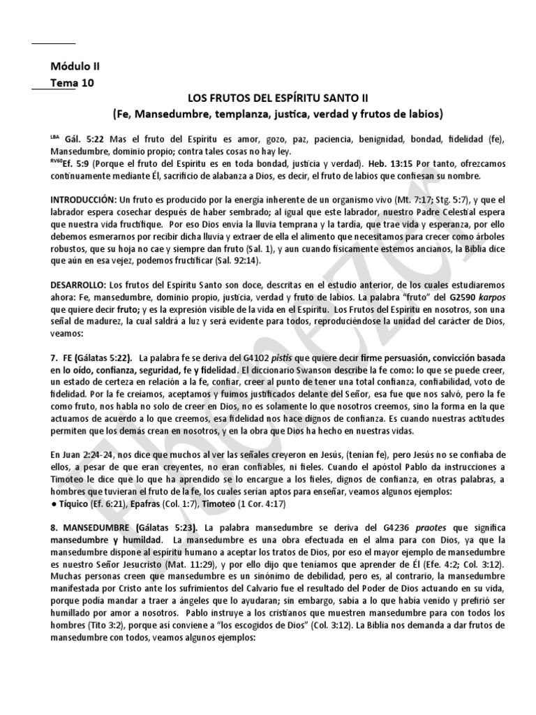 Frutos del Espíritu Santo | PDF | Fruto Del Espiritu Santo | Cristo ...