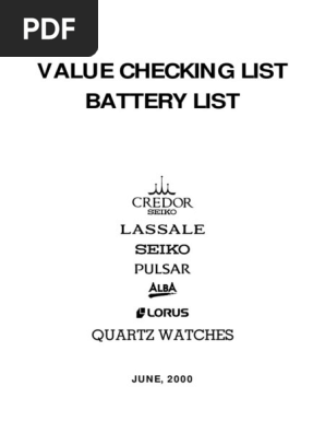 Seiko Batteries | PDF