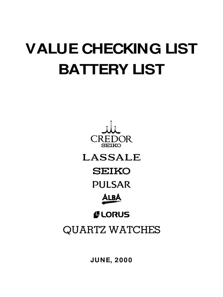 Seiko Batteries | PDF