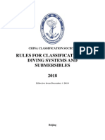 Rules For Classification of Diving Systems and Submersibles 2018