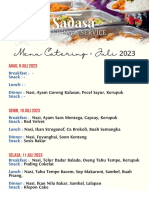 Menu Catering 9 - 15 Juli 2023