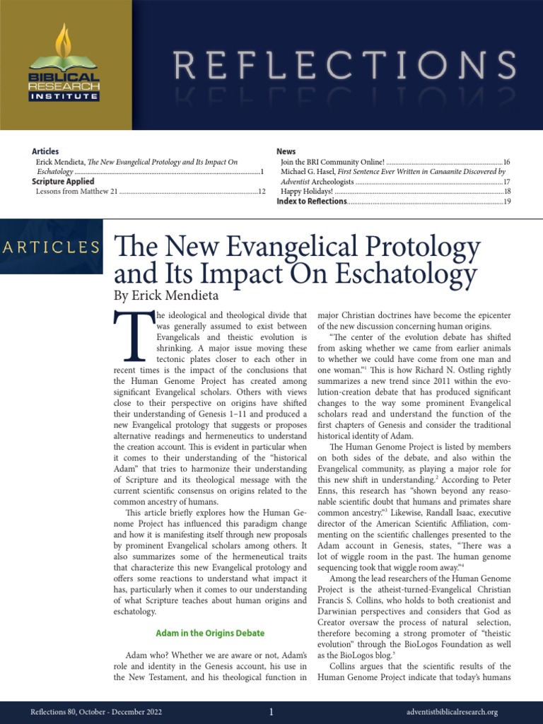 The New Evangelical Protology and Its Impact On Eschatology | PDF ...