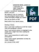 English Unicorn Report Writing Example