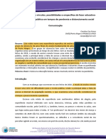 PONSO Sarau Virtual - Sobre Vínculos, Possibilidades e Empecilhos Do Fazer Educativomusical Na Escola Pública em Tempos de Pandemia e Distanciamento Social