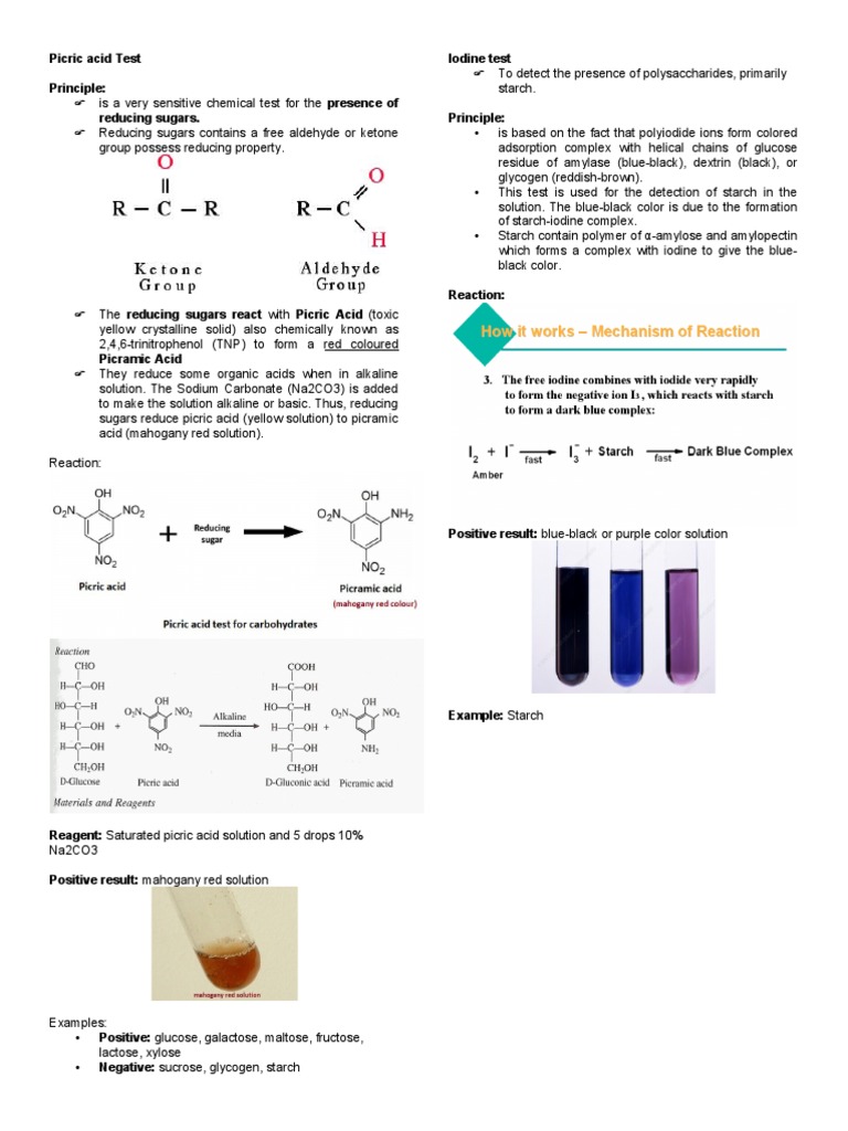 Picric-acid-Test-and-iodine-test | PDF | Chemistry | Chemical Substances