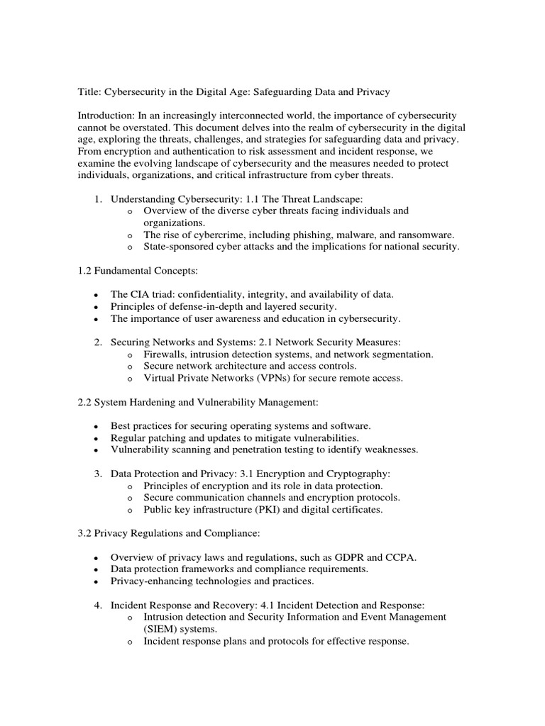 Cybersecurity Strategies for the Digital Age | PDF | Computer Security ...