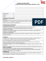 Estructura de Informe para Feria Cientifica 2023