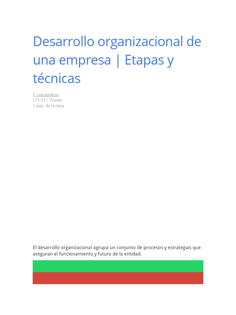 Desarrollo Organizacional de Una Empresa | PDF | Gestión de recursos