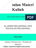 Aljabar Relasional Dan Kalkulus Relasional