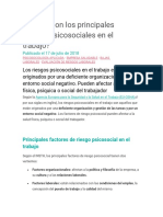 Cuáles Son Los Principales Riesgos Psicosociales en El Trabajo