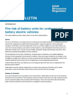 Safety Bulletin Fire Risk of Battery Units For Underground Battery Electric Vehicles F