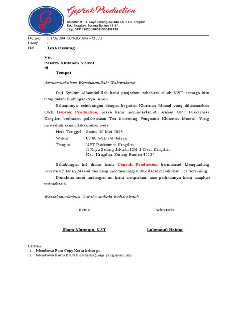 Undangan RT | PDF