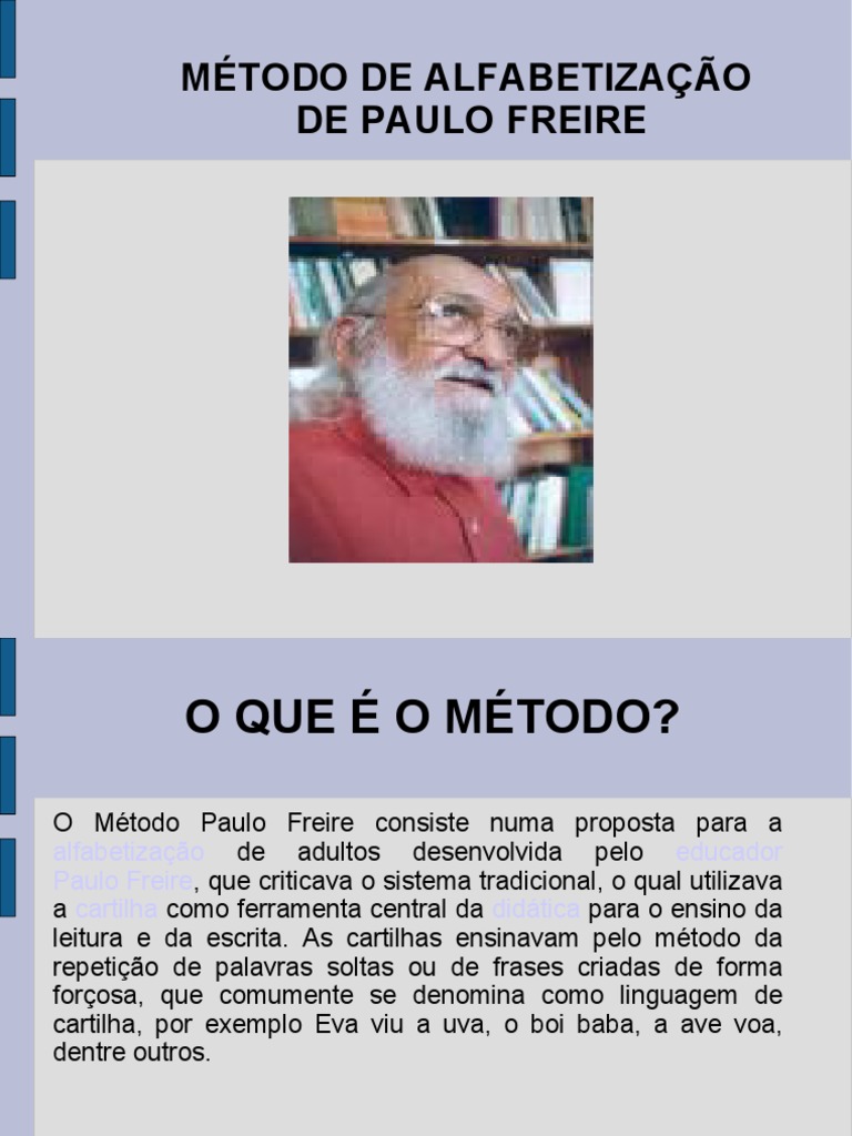 Metodo Paulo Freire Slides Phpapp02 | PDF | Alfabetização