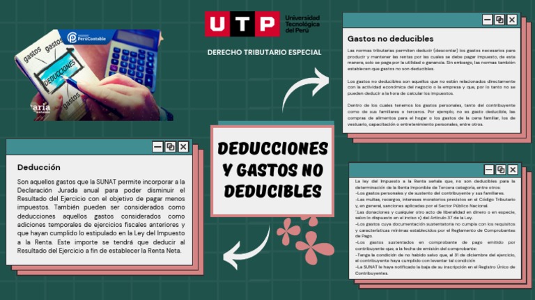 Deducciones y Gastos No Deducibles | PDF | Impuesto sobre la renta ...