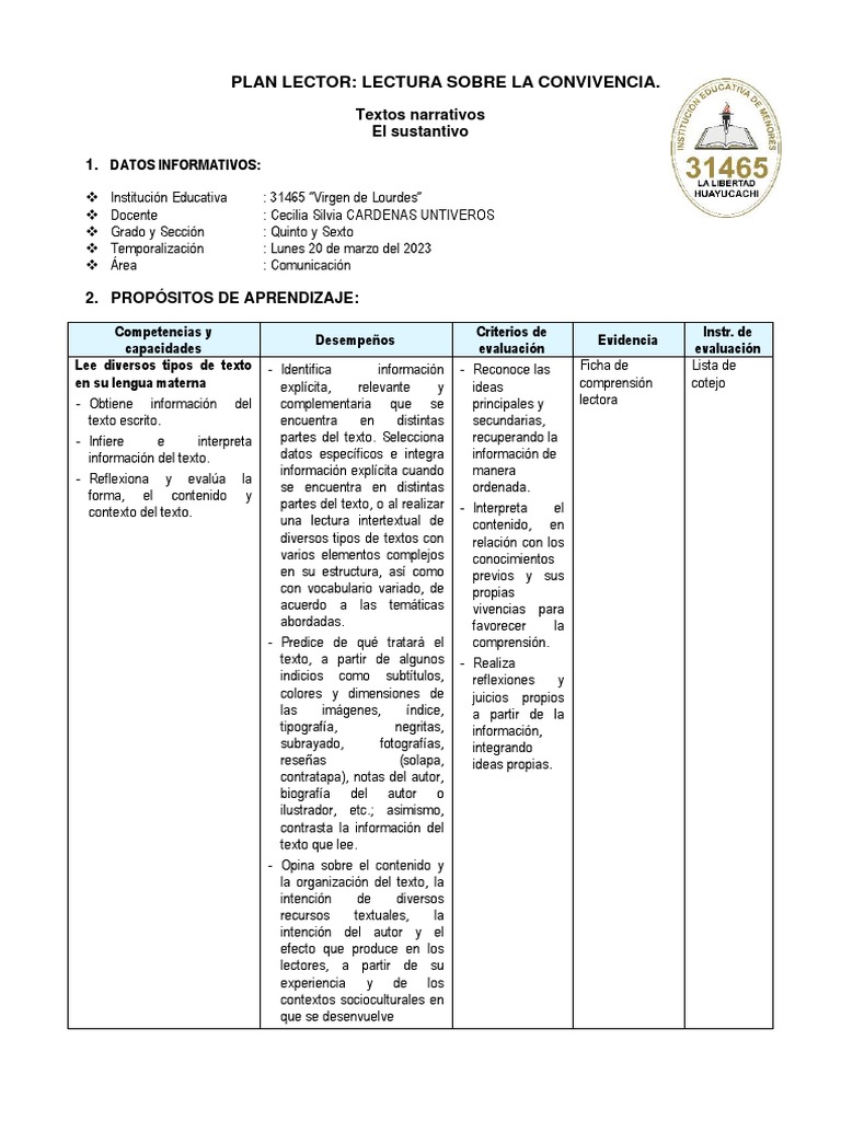 6° Grado - Sesiones Del 21 de Marzo | PDF | Evaluación | Plan de estudios