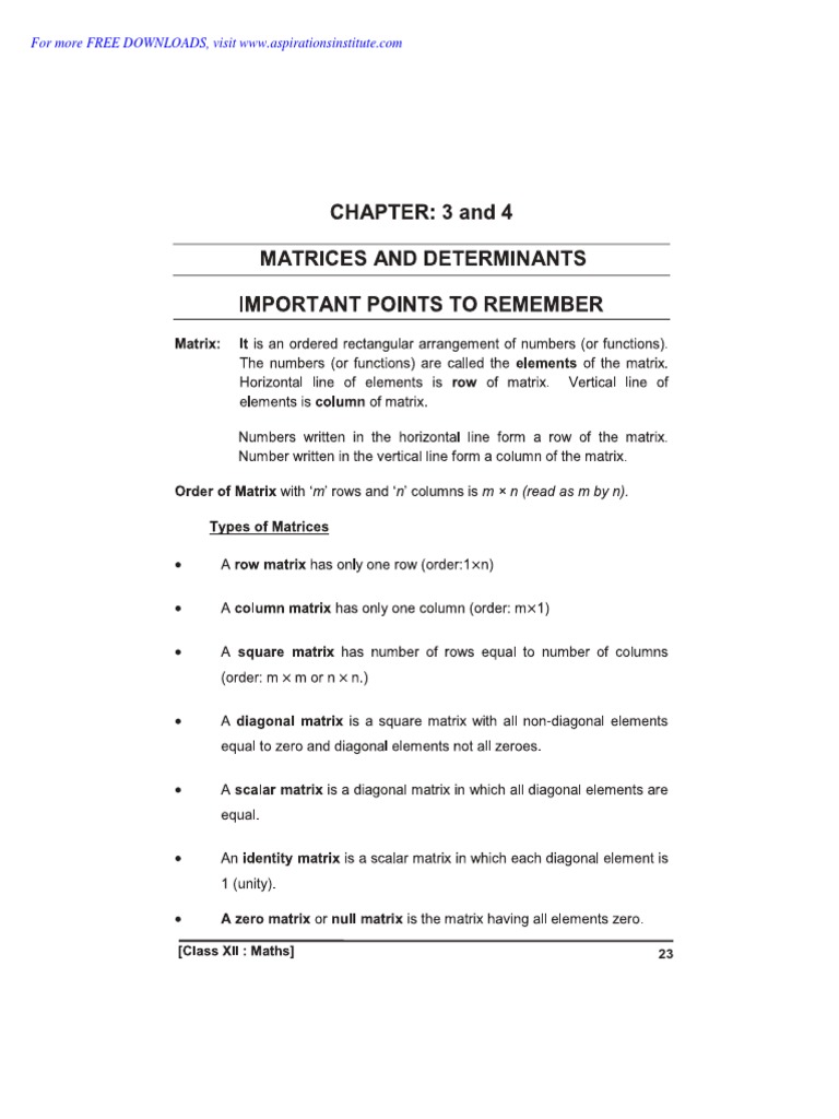 Matrix Problems for Students | PDF | Determinant | Mathematical Objects