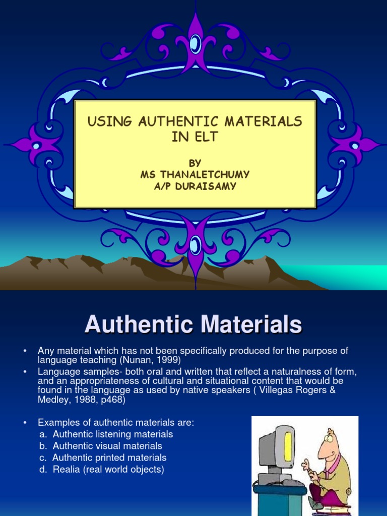 Using Authentic Materials in Elt 2 | PDF | Language Education 