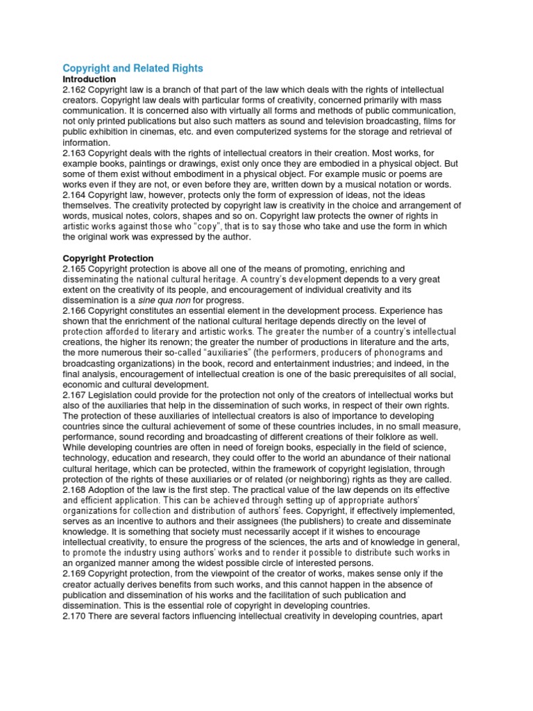 Copyright and Related Rights | PDF | Copyright Infringement | Copyright