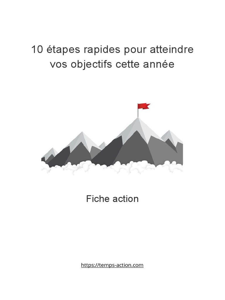 10 étapes pour atteindre vos objectifs | PDF