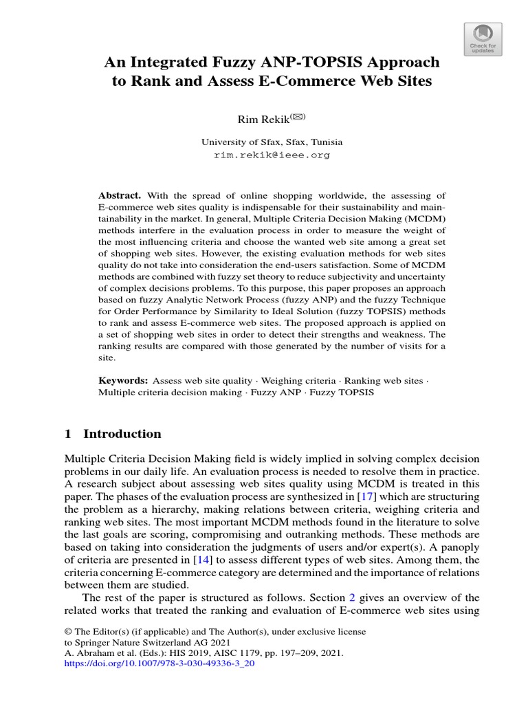 2020 An Integrated Fuzzy ANP-TOPSIS Approach To Rank and Assess E ...