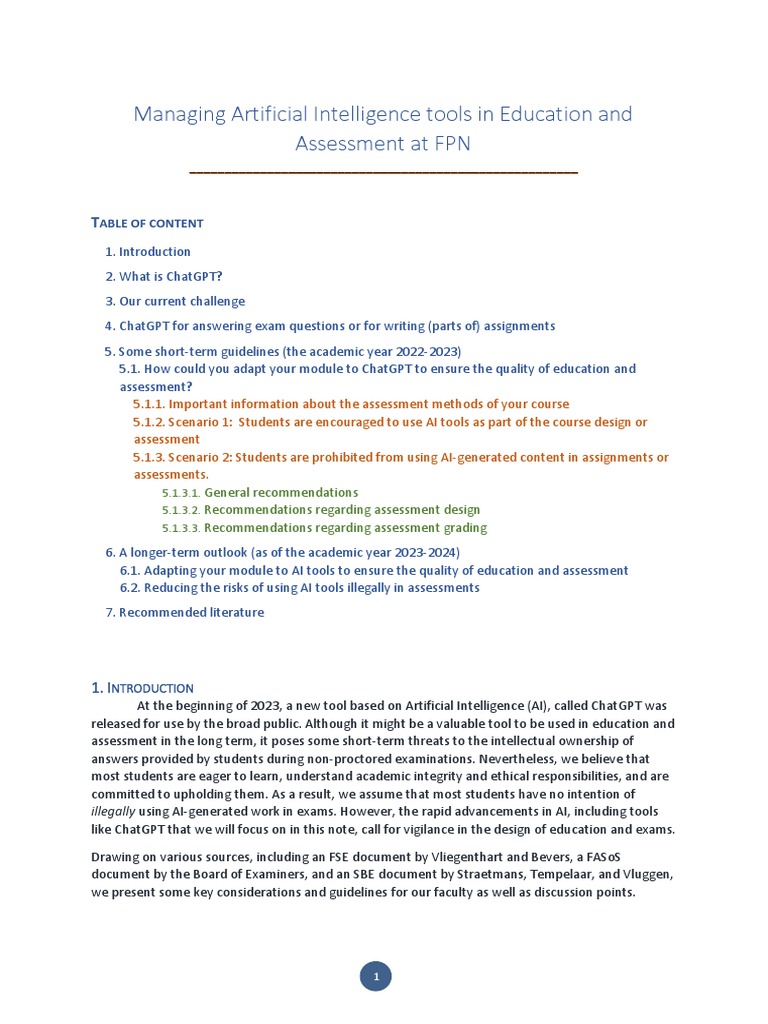 FPN - Edhub - Faculty Guidelines For Managing Artificial Intelligence ...
