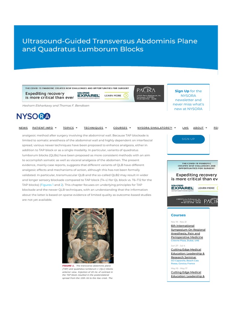 Ultrasound-Guided Transversus Abdominis Plane and Quadratus Lumborum ...