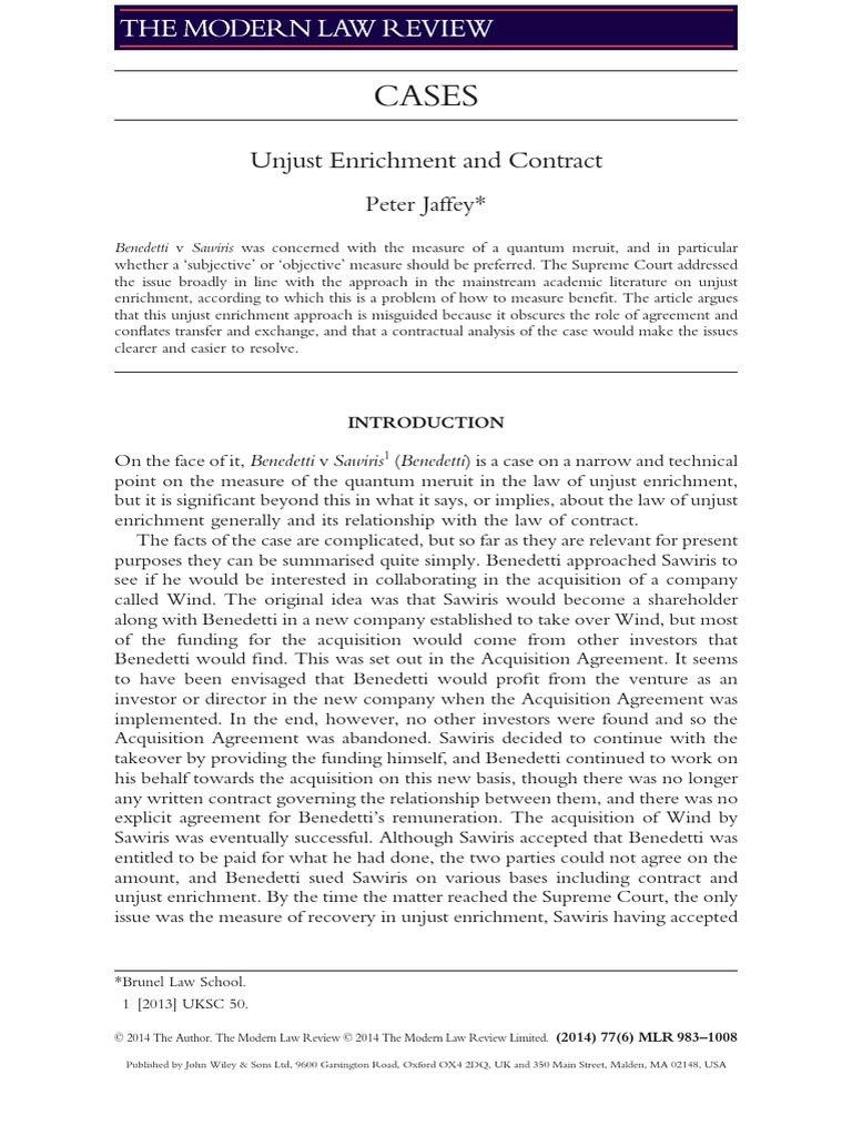 unjust-enrichment-and-contract-pdf-prices-market-economics