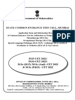 Government of Maharashtra: PGP-CET 2022/ PGO-CET 2022/ M.SC (SLP) /M.SC (Aud) - CET 2022 & M.SC (P&O) - CET 2022