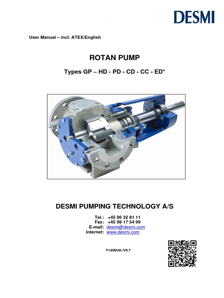 ROTAN Pump User Manual - ATEX/English | PDF | Pump | Valve