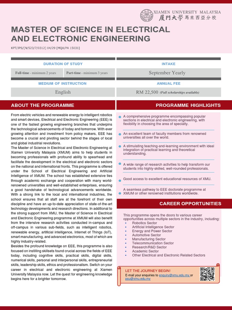 Master of Science in Electrical and Electronic Engineering PDF Electrical Engineering