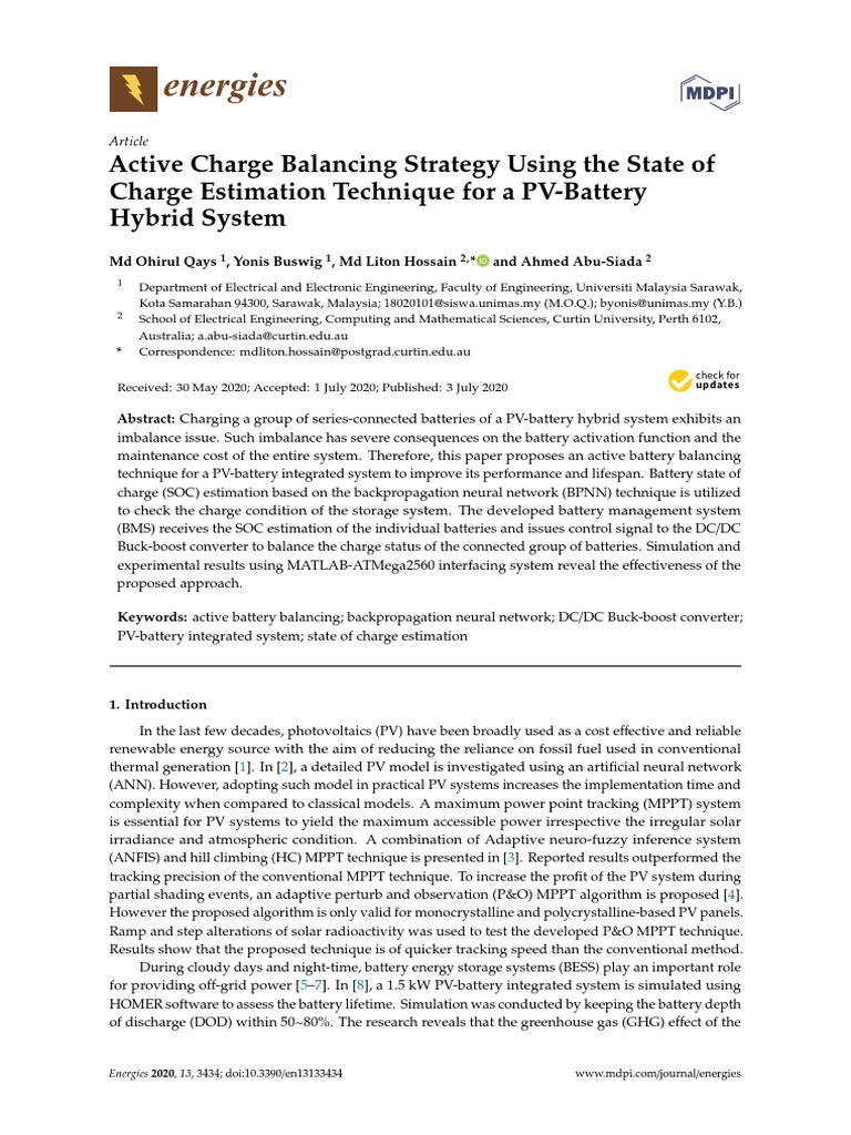 Active Charge Balancing for PV-Battery Systems | PDF | Photovoltaics ...