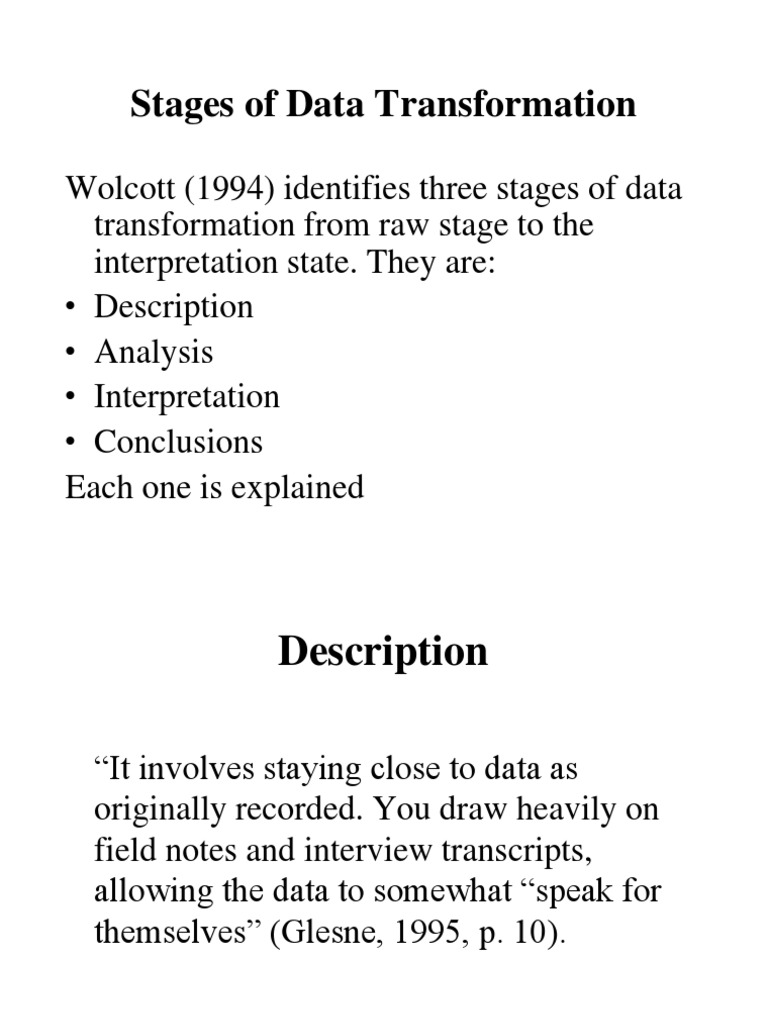 Stages of Data Transformation in Research | PDF | Data | Qualitative ...