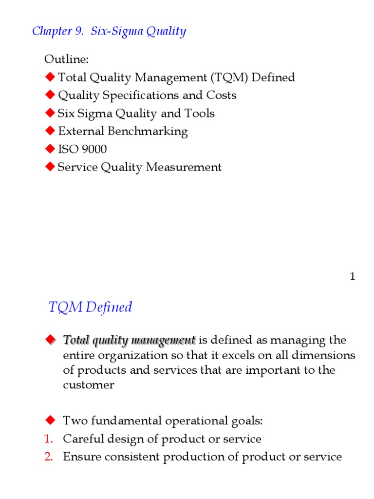 Six Sigma Quality Management Overview | PDF