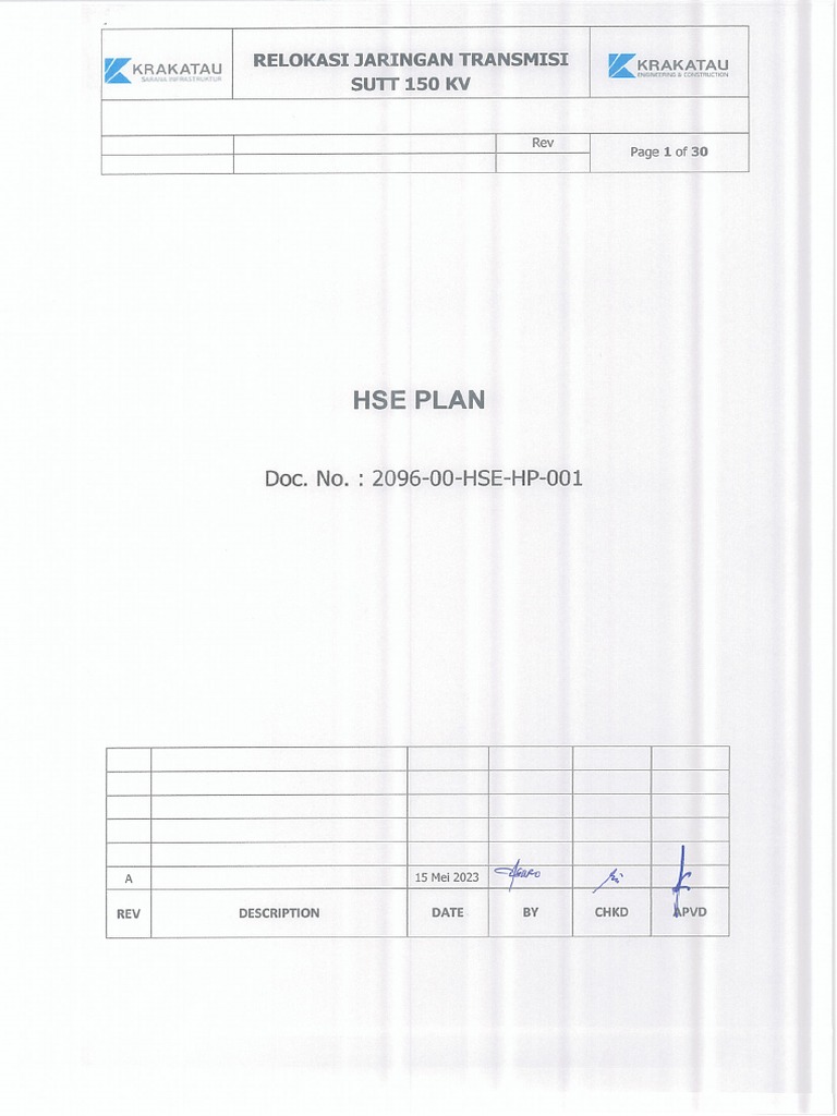 Hse Plan Proyek Pdf