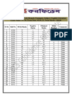 45th BCS Preli, Sub - Test - 20, Result