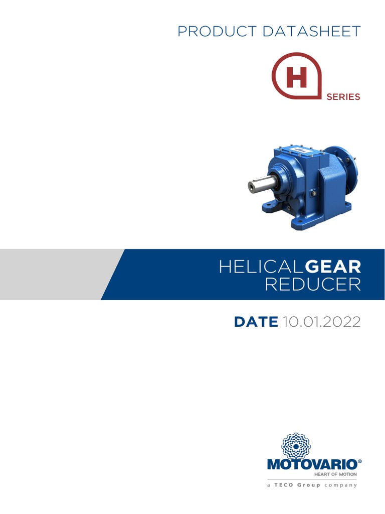 Product Datasheet - Helical Gear Reducer | PDF | Mechanical Engineering ...