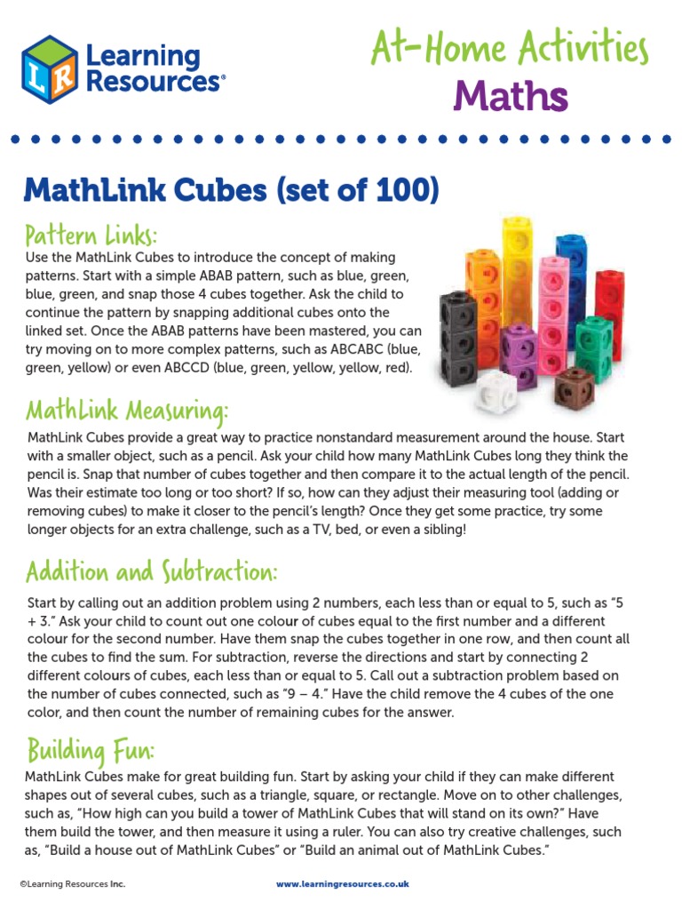 Engaging Activities with MathLink Cubes | PDF