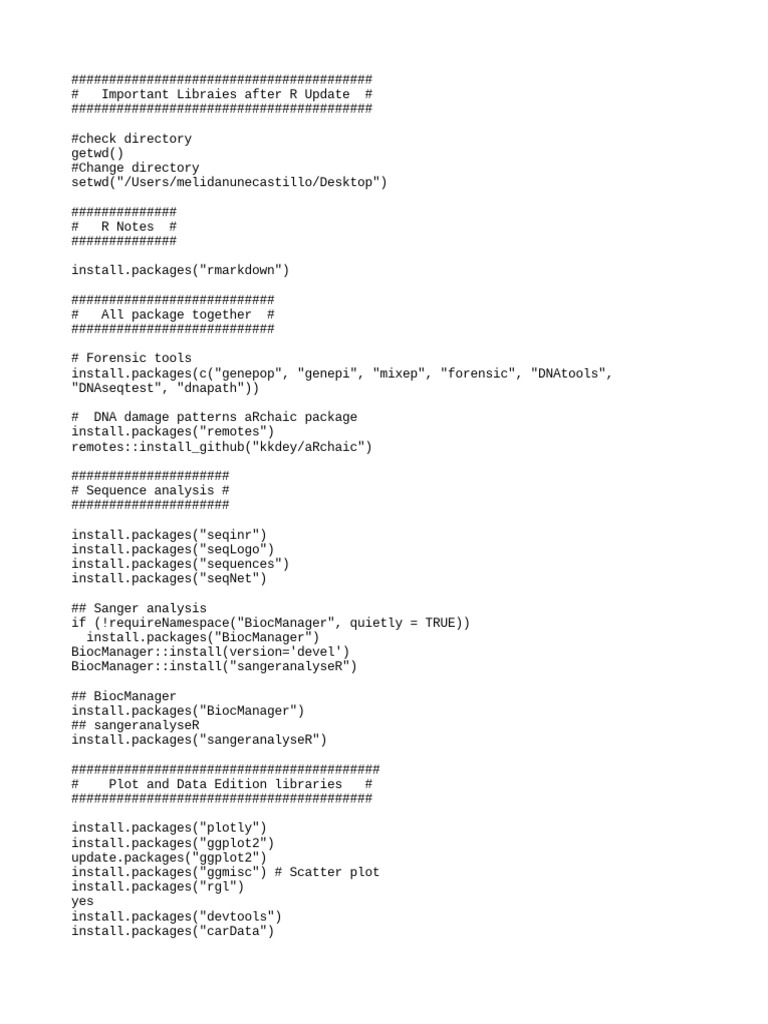 Essential R Libraries Post-Update | PDF | System Software | Software