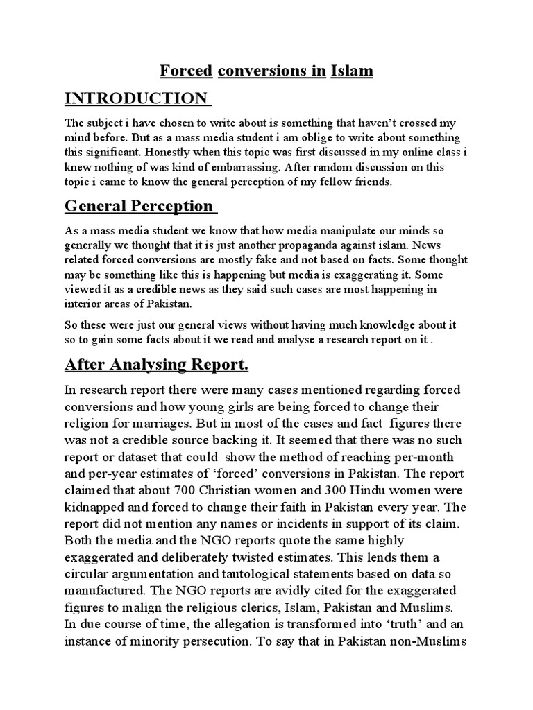 Forced Conversion PDF Religious Conversion Islamophobia